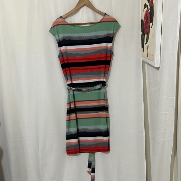 Banana Republic Multi Colour Sleeveless Dress with Belt a309 - Picture 4 of 4
